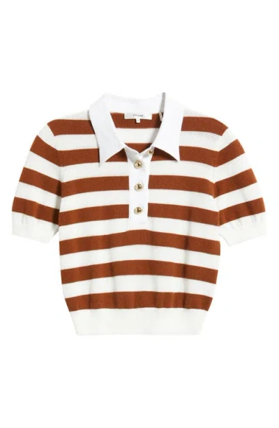 Frame The Bold Stripe Cashmere & Cotton Polo