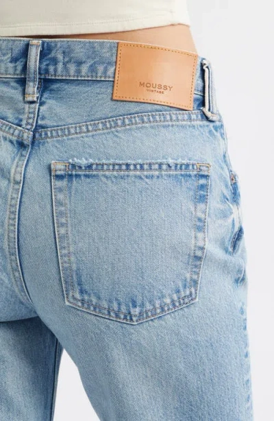 Moussy Vintage Princeton Release Hem Straight Leg Jeans In Blue