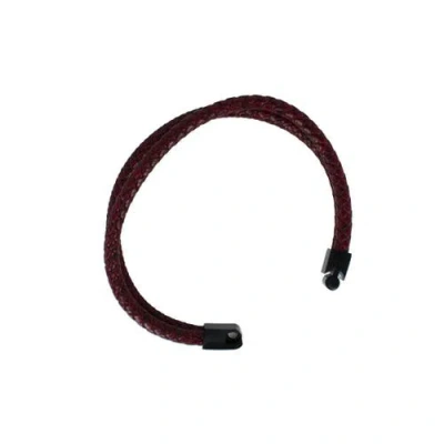 Trafalgar Loose Fit Caleb's Crimson Braided Leather Secure Clasp Bracelet