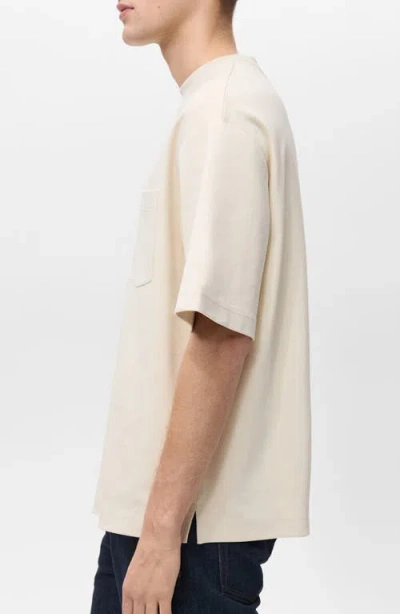 Mango Oversize Cotton T-shirt In Neutral