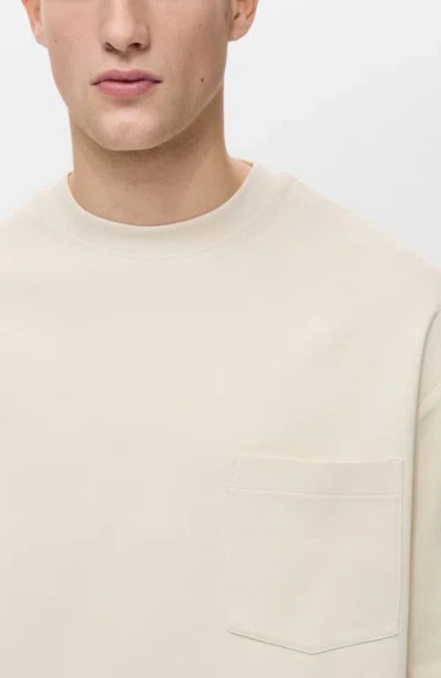 Mango Oversize Cotton T-shirt In Neutral