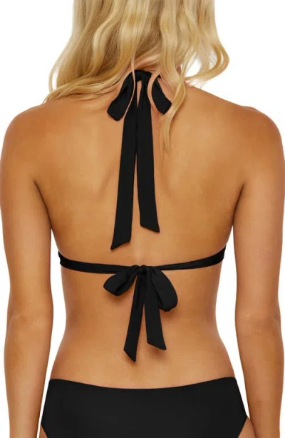 Isabella Rose Belmore Beaded Triangle Bikini Top In Black