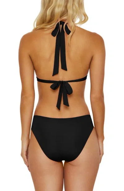 Isabella Rose Belmore Beaded Triangle Bikini Top In Black