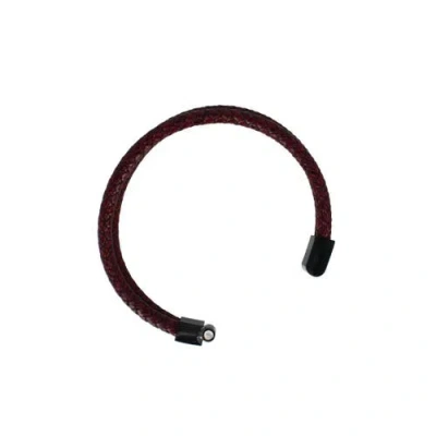 Trafalgar Caleb's Crimson Braided Leather Secure Clasp Bracelet