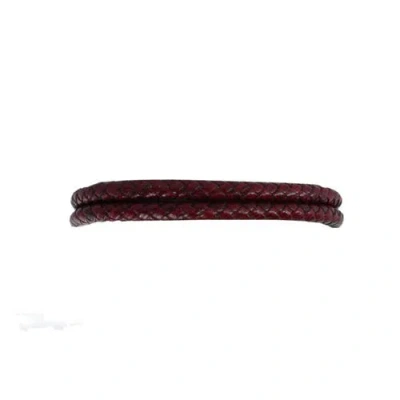Trafalgar Caleb's Crimson Braided Leather Secure Clasp Bracelet