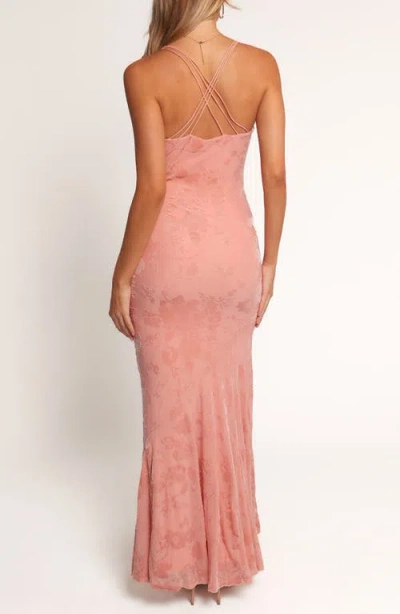 Petal And Pup Petal & Pup Floral Velvet Burnout Maxi Dress In Pink
