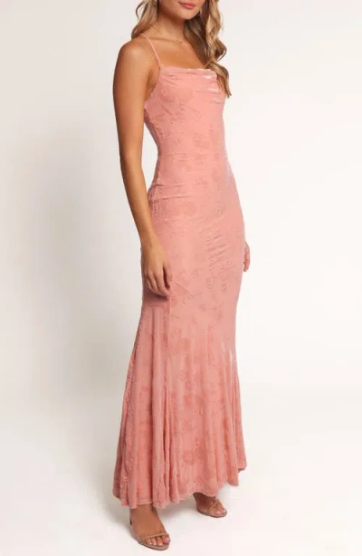 Petal And Pup Petal & Pup Floral Velvet Burnout Maxi Dress In Pink
