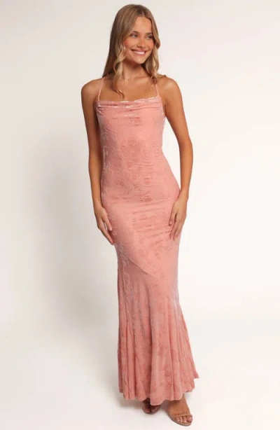 Petal And Pup Petal & Pup Floral Velvet Burnout Maxi Dress In Pink
