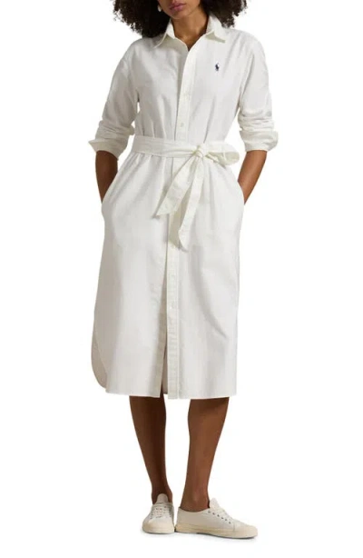 Polo Ralph Lauren Belted Long Sleeve Cotton Oxford Shirtdress