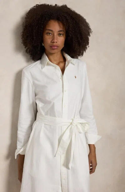 Polo Ralph Lauren Belted Long Sleeve Cotton Oxford Shirtdress