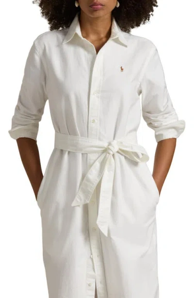 Polo Ralph Lauren Belted Long Sleeve Cotton Oxford Shirtdress