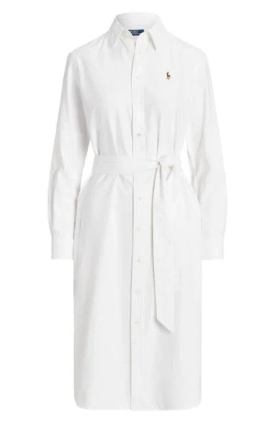 Polo Ralph Lauren Belted Long Sleeve Cotton Oxford Shirtdress