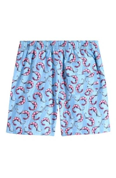 Vineyard Vines Kids' Chappy Beach Print Swim Trunks In Blue