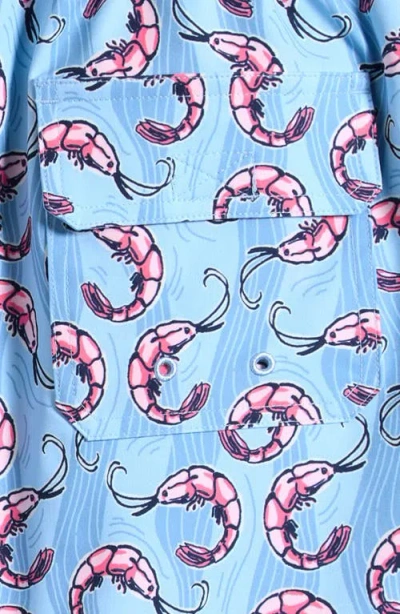 Vineyard Vines Kids' Chappy Beach Print Swim Trunks In Blue