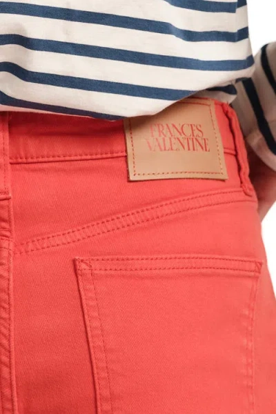 Frances Valentine Smarty Cuffed Jeans Solid Denim In Red