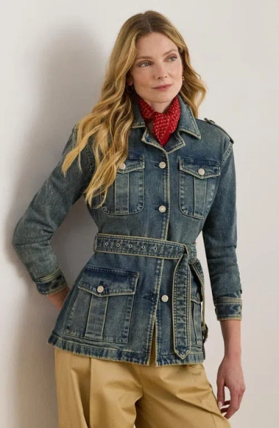 Ralph Lauren Women's Belted Denim Field Jacket In Blue