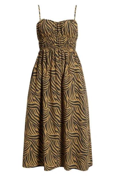 Rails Breeze Shirred Bodice Cotton Blend Sundress In Green
