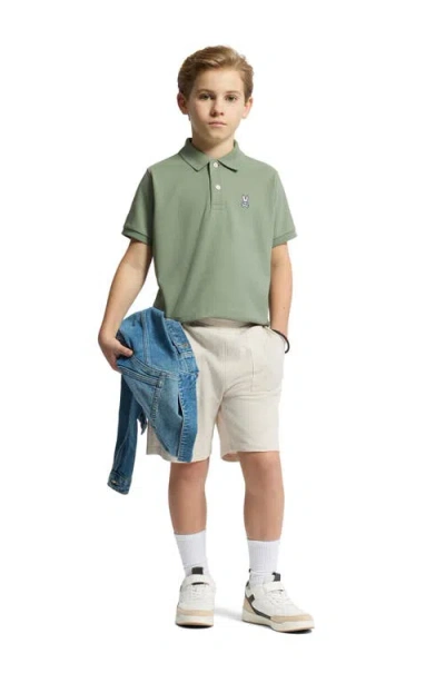 Psycho Bunny Kids' Cotton Piqué Polo In Green