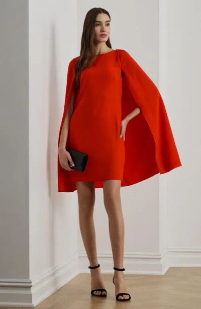 Ralph Lauren Women's Cape Georgette Cocktail Dress In Red