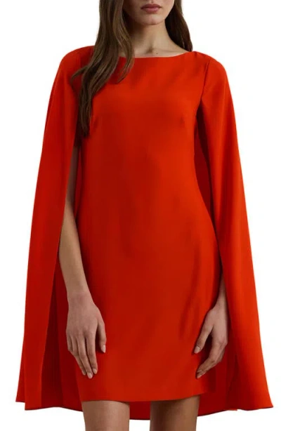 Ralph Lauren Women's Cape Georgette Cocktail Dress In Red