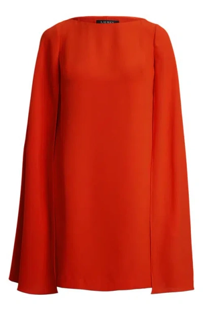 Ralph Lauren Women's Cape Georgette Cocktail Dress In Red