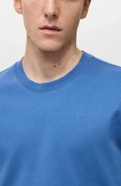 Mango Regular Fit Medium Weight Cotton T-shirt In Blue
