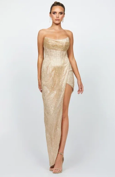 Bariano Scarlette Corset Cut Away Gown