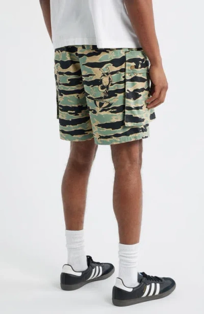 Billionaire Boys Club Bb Camo Drawstring Cargo Shorts In Green