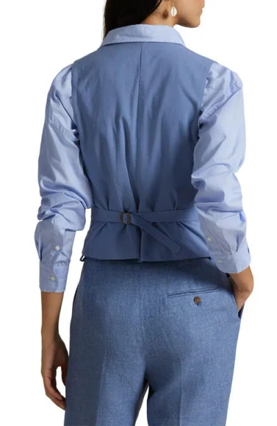 Polo Ralph Lauren Linen & Cotton Twill Vest In Blue