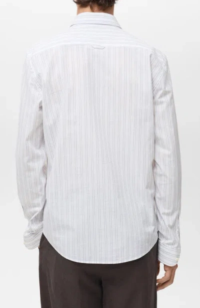 Mango Stripe Regular Fit Button-up Shirt In Red