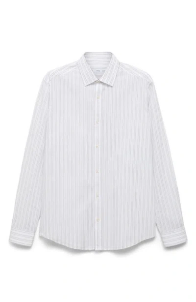 Mango Stripe Regular Fit Button-up Shirt In Red