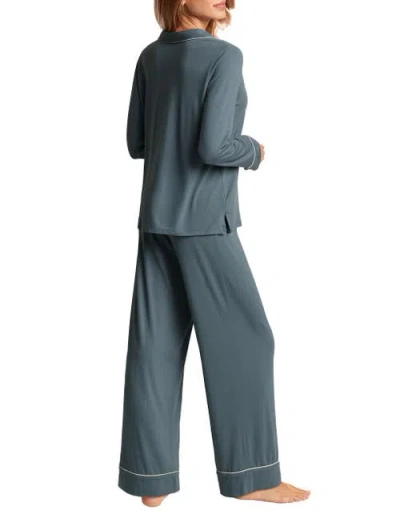 Adore Me Matilda Long Sleeve Top & Pants Pajama Set In Blue
