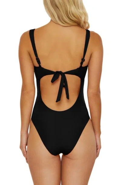 Isabella Rose Belmore Pleated One-piece Swimsuit In Black