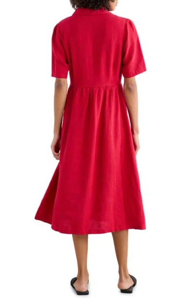 Seasalt Cornwall Fen Violet Linen Midi Shirtdress In Red