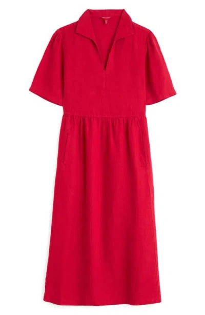 Seasalt Cornwall Fen Violet Linen Midi Shirtdress In Red