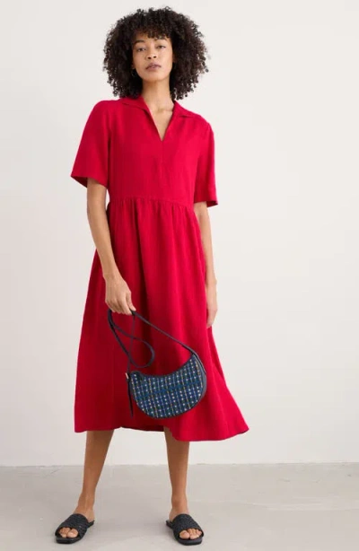 Seasalt Cornwall Fen Violet Linen Midi Shirtdress In Red