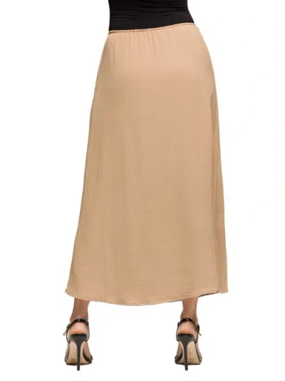 24seven Comfort Apparel Maternity Elastic Waist A-line Maxi Skirt