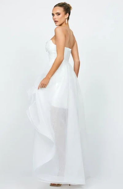 Bariano Evangeline Strapless Hi Lo Gown