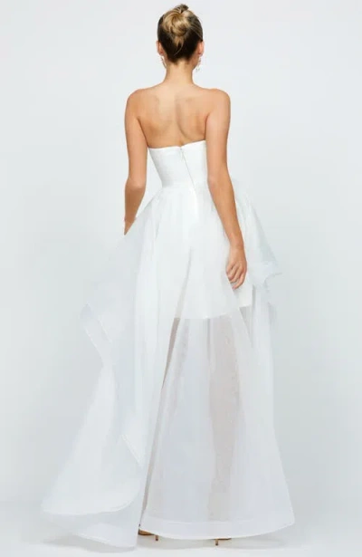 Bariano Evangeline Strapless Hi Lo Gown