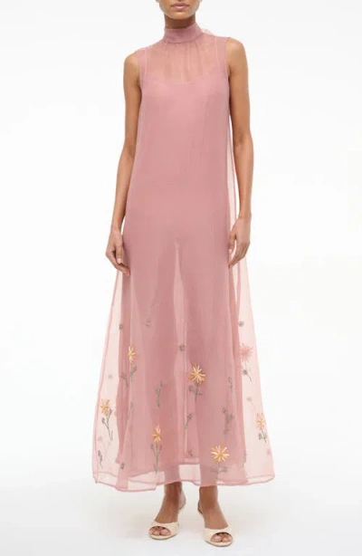Staud Albee Embroidered Sleeveless Maxi Dress
