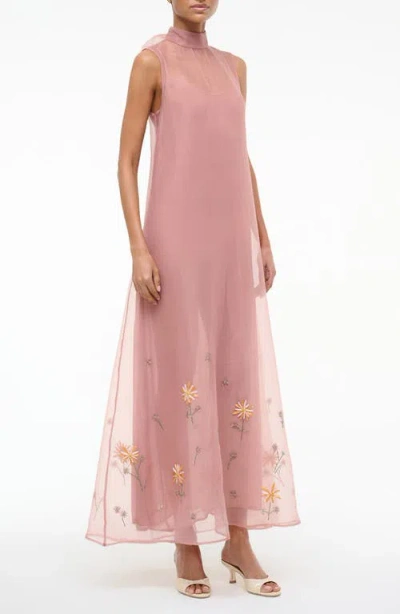 Staud Albee Embroidered Sleeveless Maxi Dress