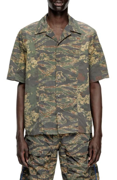 Diesel S-brack-epbw Camouflage-print Short-sleeve Shirt In Multi