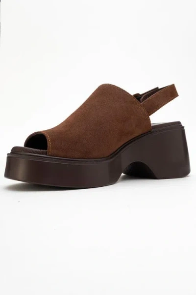Forever & Always Shoes Power Leather Platform Wedge Sandals