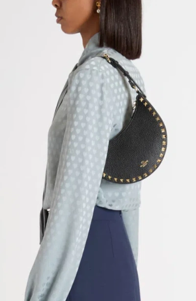 Valentino Rockstud Mini Leather Hobo Bag