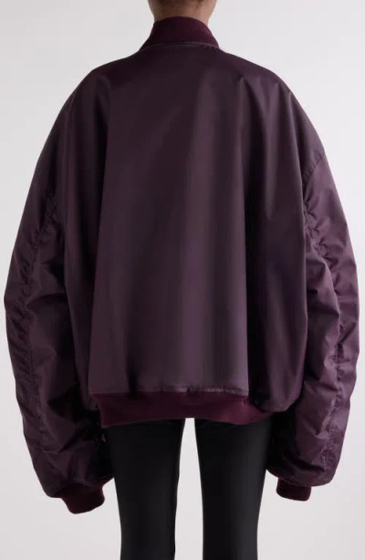 Balenciaga Violet Bomber Jacket With Logo Patch On The Front In Tech Fabric Woman In Purple