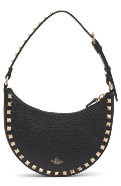 Valentino Rockstud Mini Leather Hobo Bag