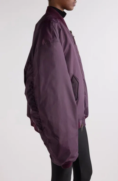 Balenciaga Violet Bomber Jacket With Logo Patch On The Front In Tech Fabric Woman In Purple