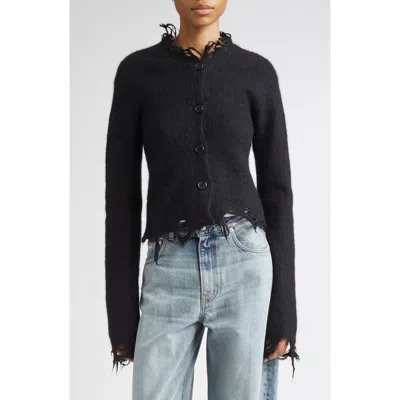 Haikure Jill Sweater With Long Sleeves And Distressed Edges In Black