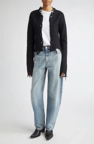 Haikure Jill Sweater With Long Sleeves And Distressed Edges In Black