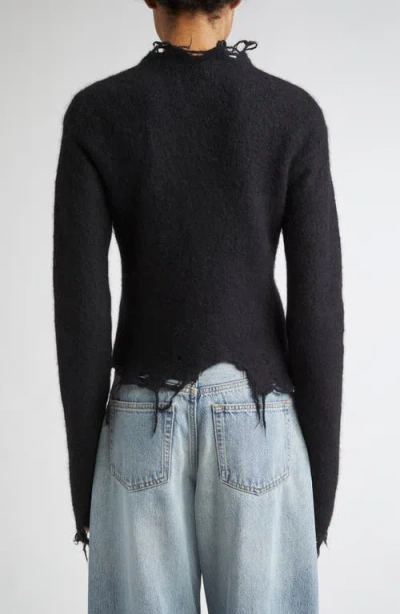 Haikure Jill Sweater With Long Sleeves And Distressed Edges In Black